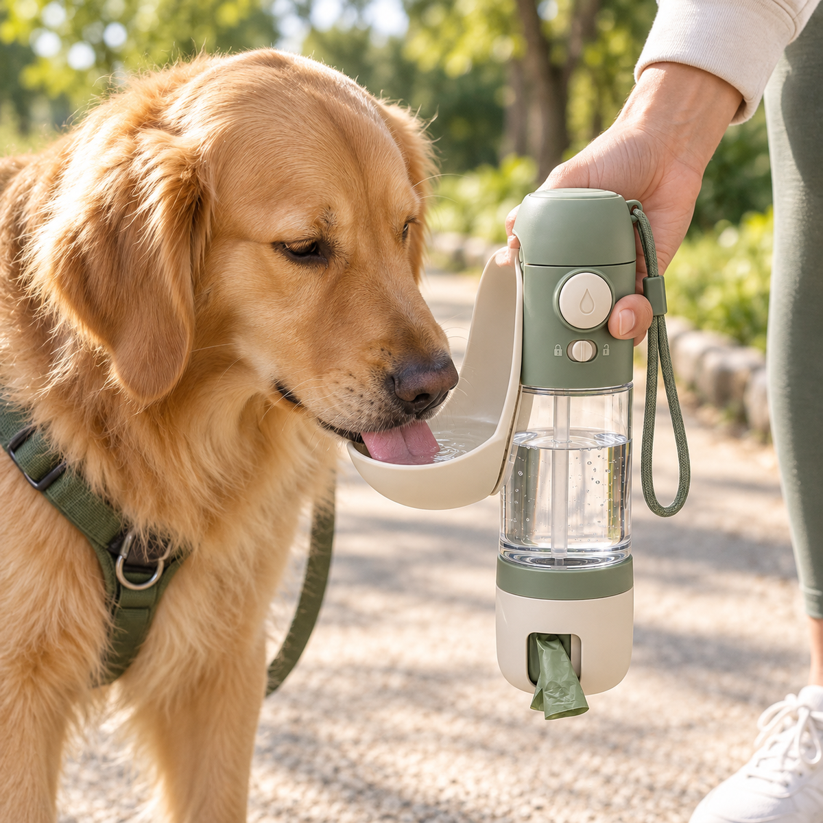 Pawlivopets™  TrailSip 4-in-1 Travel Hydration Bottle