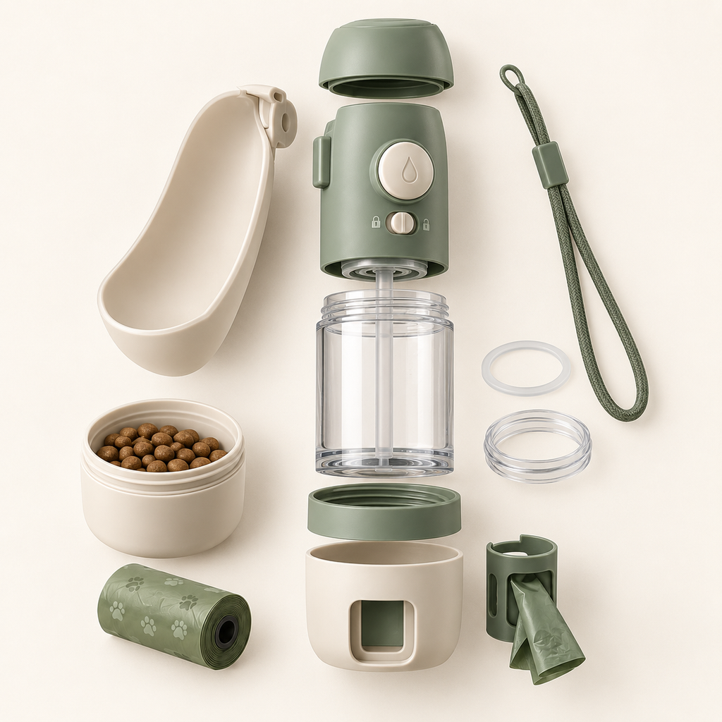 Pawlivopets™  TrailSip 4-in-1 Travel Hydration Bottle