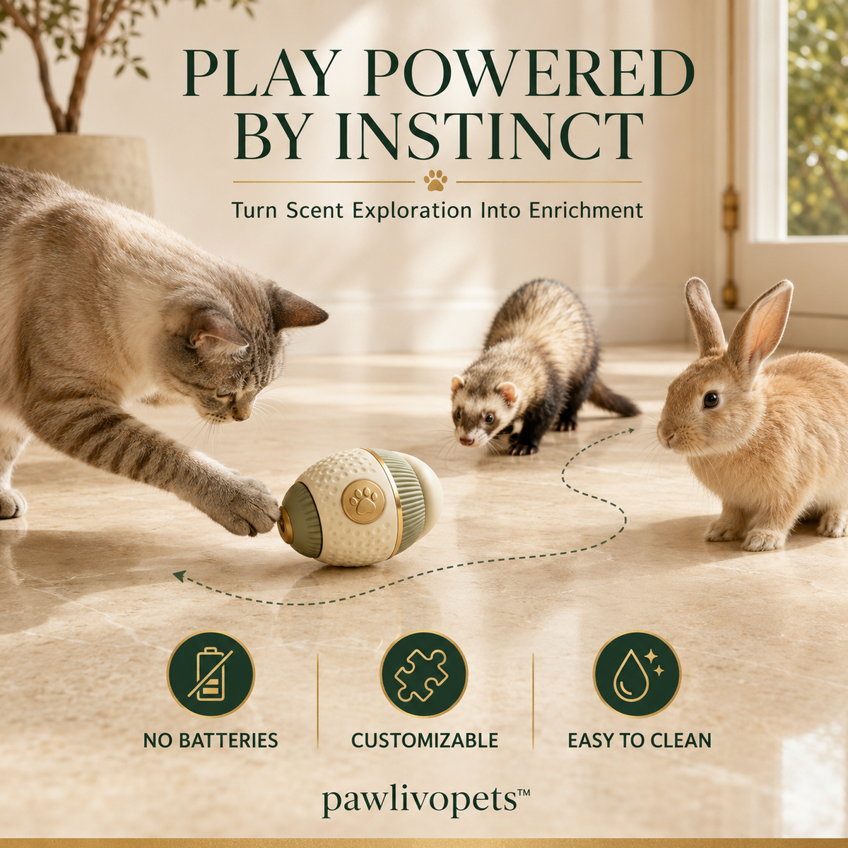 Pawlivopets™ ScentTrail Adventure Roller – Customizable Scent & Treat Enrichment Toy