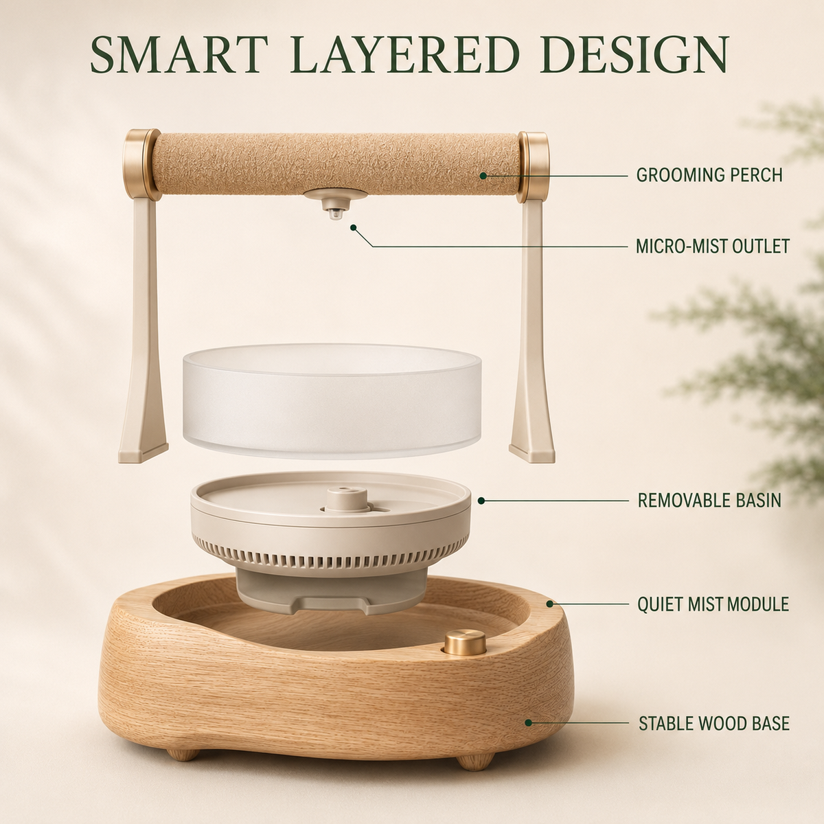 Pawlivopets™ AeroMist Feather Care Perch