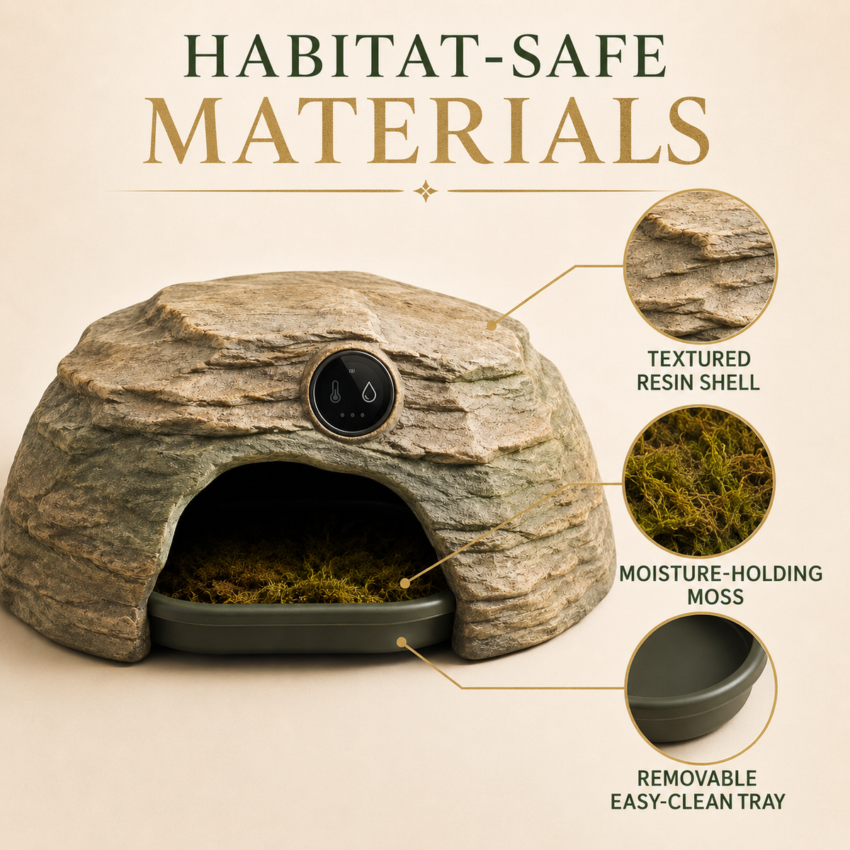 Pawlivopets™ TerraSense Climate Monitoring Reptile Hide