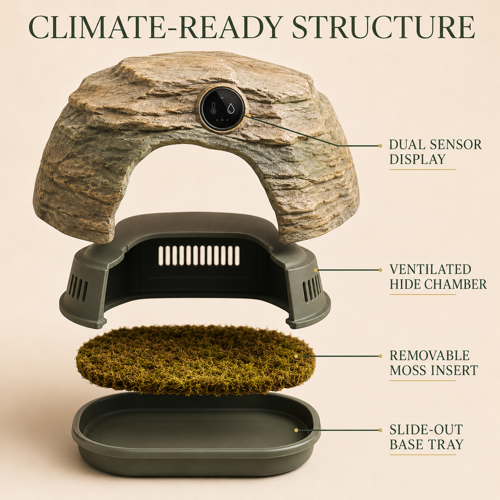 Pawlivopets™ TerraSense Climate Monitoring Reptile Hide