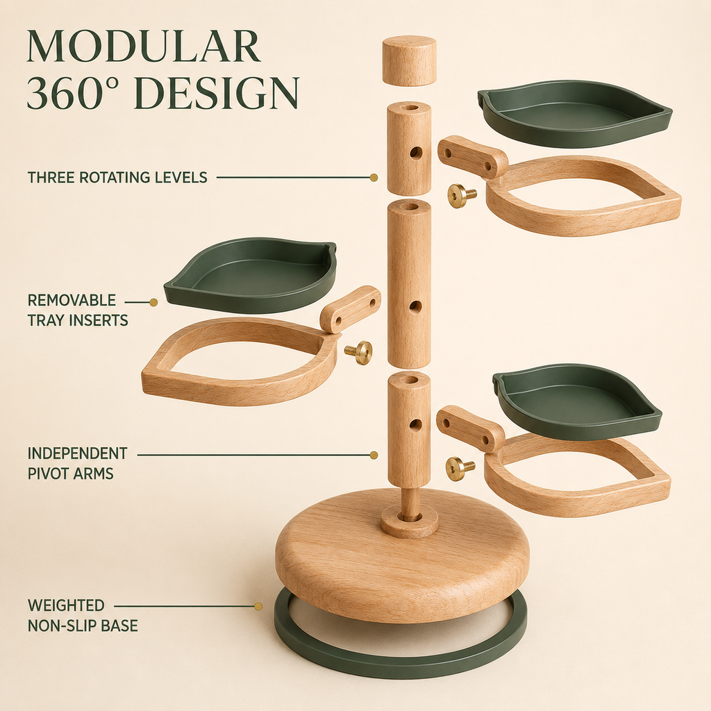 Pawlivopets™ SpinLeaf 360° Rotating Forage Tower
