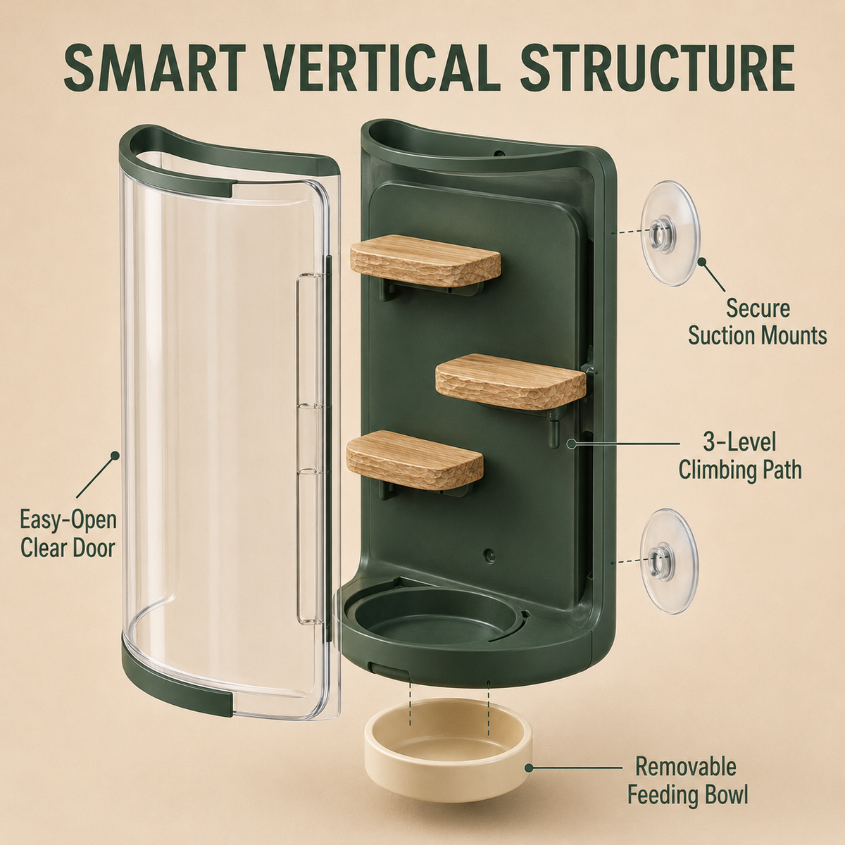 Pawlivopets™ BugView Wall-Mounted Live Feeder Station
