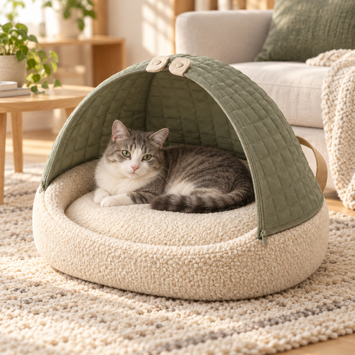 Pawlivopets™  CalmCove 3-in-1 Convertible Pet Bed